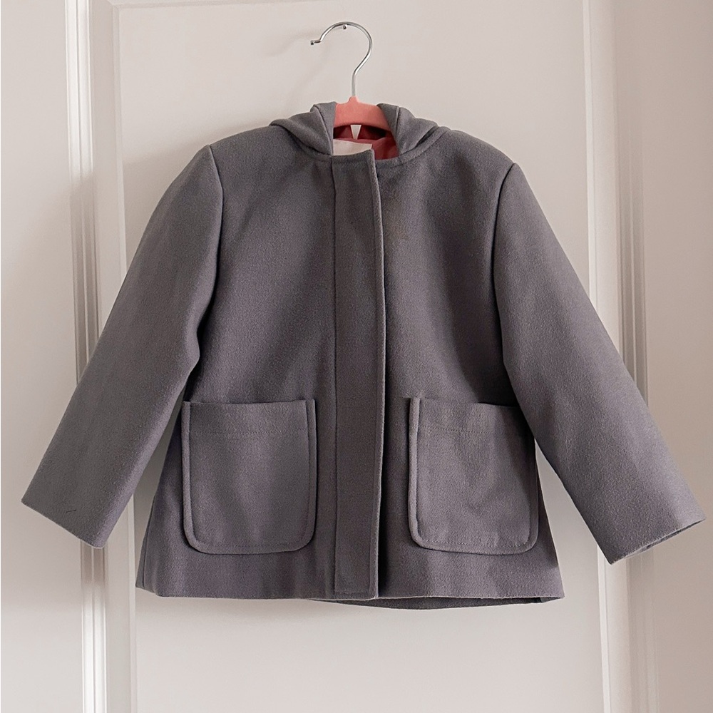 Cat & Jack Charcoal Hooded Bunny Rabbit Pea Coat for Kids - Size 2T